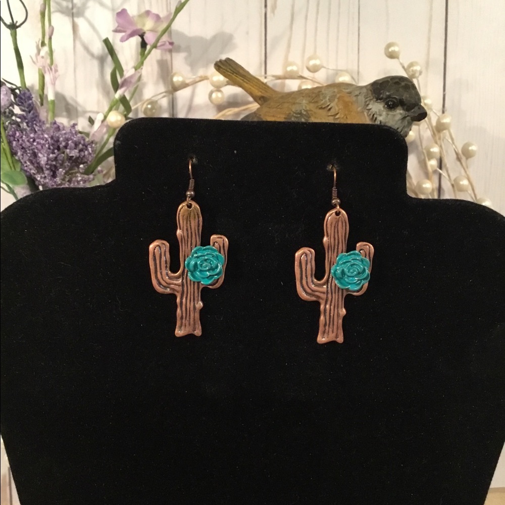 Copper Cactus Earrings